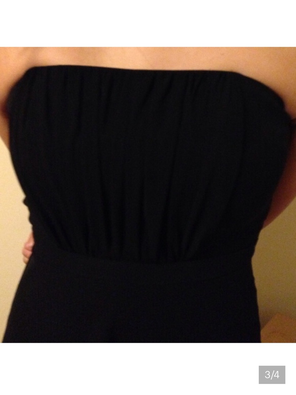White House Black Market Black Strapless Tiered Cocktail Dress - Picture 4 of 4